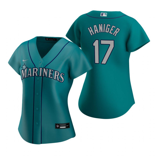 Women's Seattle Mariners #17 Mitch Haniger Nike Aqua Alternate Cool Base Jersey