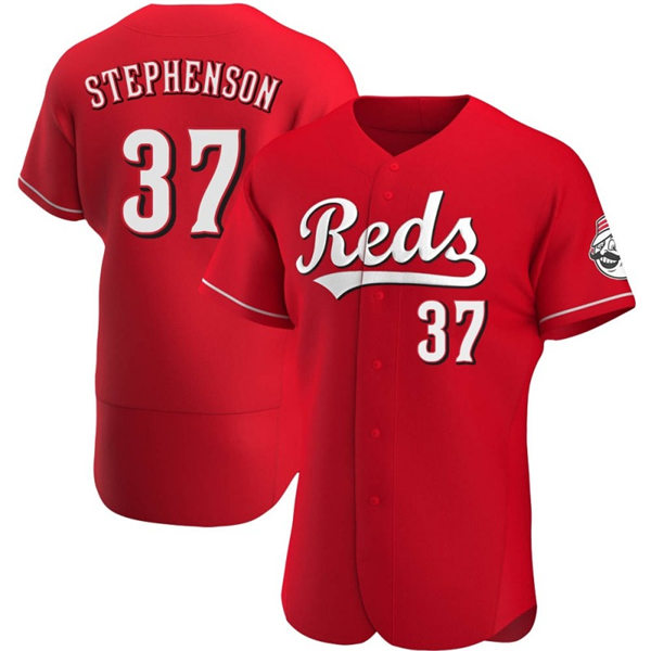 Men's Cincinnati Reds #37 Tyler Stephenson Nike Scarlet Alternate Reds Flex Base Jersey