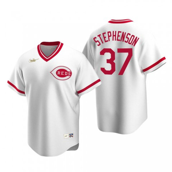 Men's Cincinnati Reds #37 Tyler Stephenson Nike White Pullover Cooperstown Collection Jersey