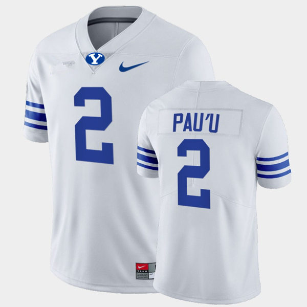 Men BYU Cougars #2 Neil Pau'u Nike White College Football Game Jersey
