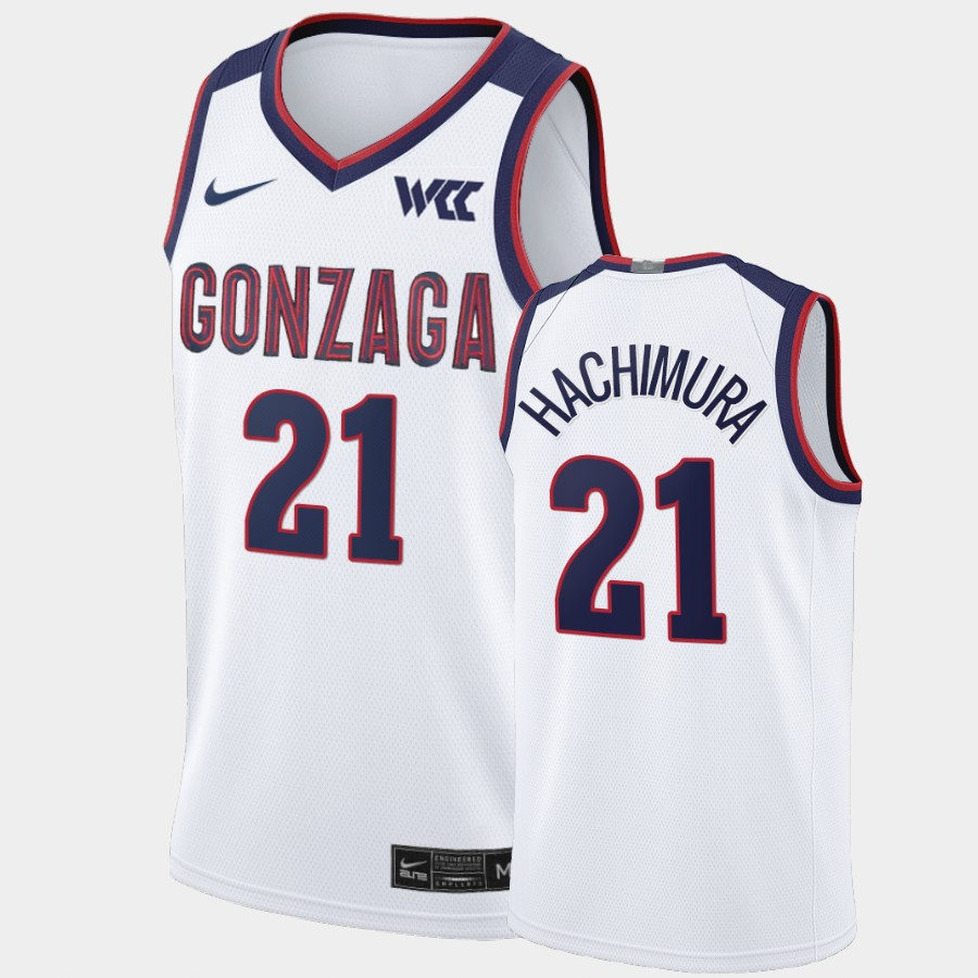 Mens Gonzaga Bulldogs #21 Rui Hachimura Nike White 2021 WCC College Basketball Game Jersey