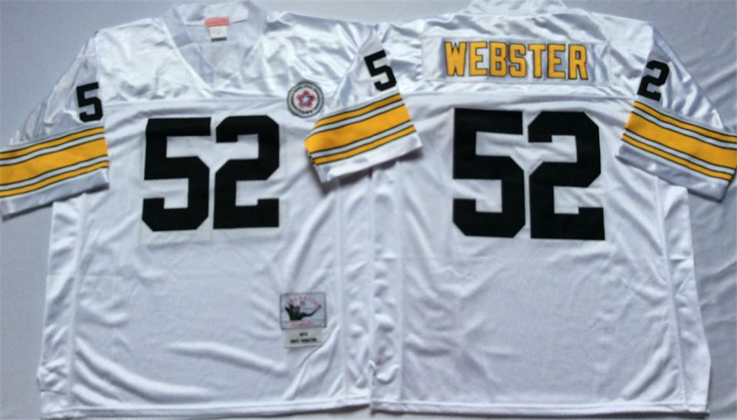 Men's Pittsburgh Steelers 1979 #52 Mike Webster  White Throwback Football Jersey
