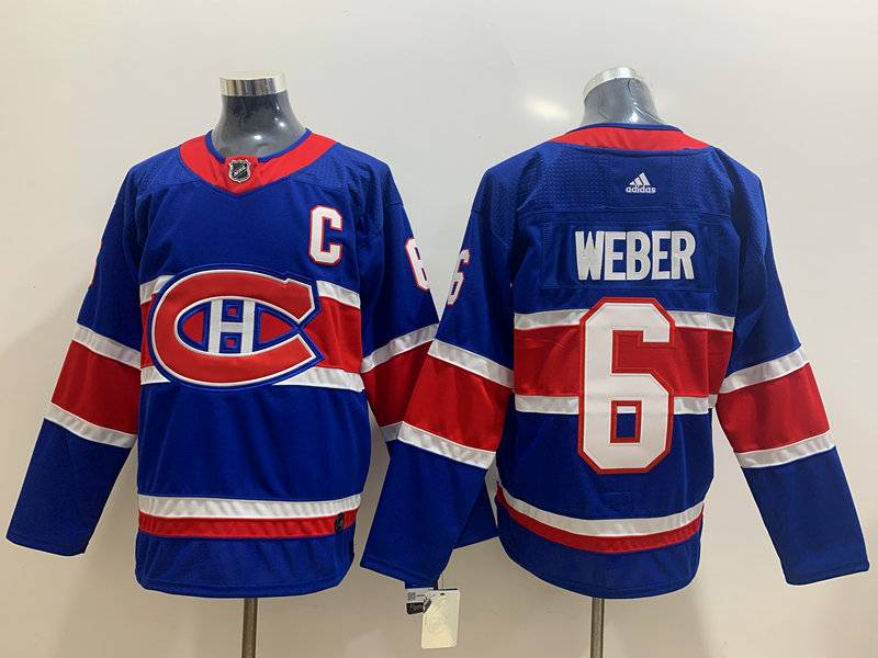 Men's Montreal Canadiens #6 Shea Weber 2021 Season Reverse Retro Blue Jersey