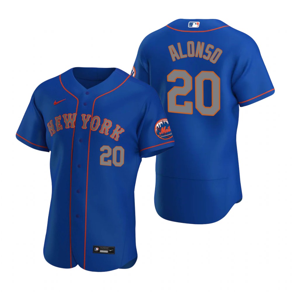 Men's New York Mets #20 Pete Alonso Blue Grey Stitched Nike MLB Flex Base Jersey