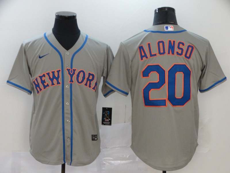 Men's New York Mets #20 Pete Alonso Gray Stitched MLB Cool Base Nike Jersey