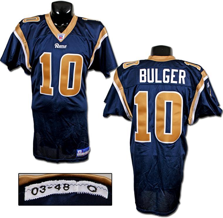 Men's St.Louis Rams #10 Marc Bulger Navy Mitchell & Ness Throwback Vintage Football Jersey
