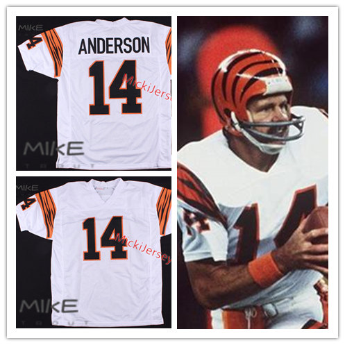 Mens Cincinnati Bengals #14 Ken Anderson White Mitchell & Ness  NFL Throwback Football Jersey