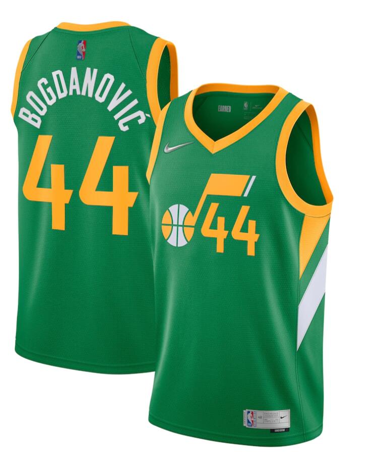 Mens Utah Jazz #44 Bojan Bogdanovic Green Nike 2021 NBA Earned Edition Jersey
