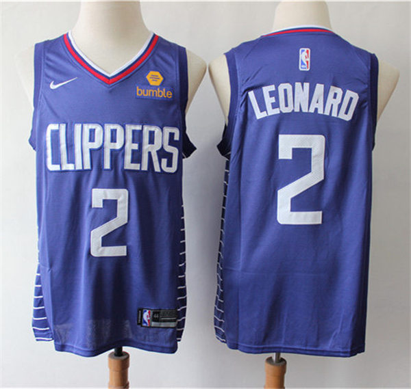 Mens LA Clippers #2 Kawhi Leonard Nike Blue Stitched NBA Icon Edition Jersey