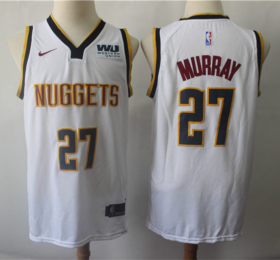 Mens Denver Nuggets #27 Jamal Murray Nike White Association Edition Jersey