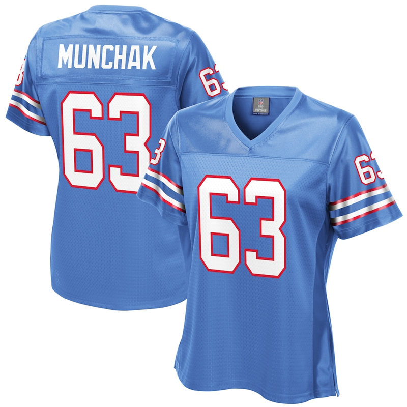 Men's Houston Oilers #63 Mike Munchak Royal Mitchell&Ness Throwback Jersey