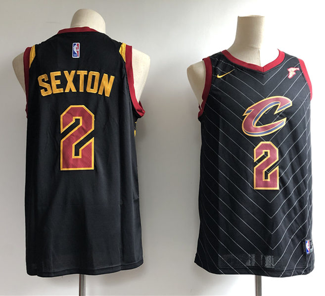 Mens Cleveland Cavaliers #2 Colin Sexton Nike Black Statement Edition Jersey