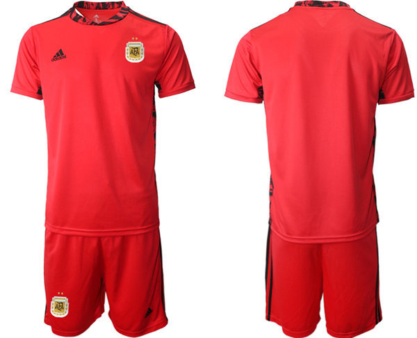 Mens Argentina National Team 2021 Red goalkeeper Soccer Jersey Suit