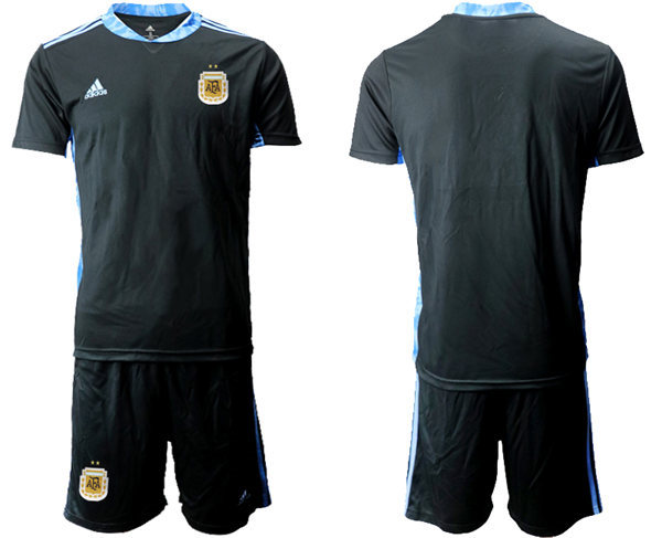 Mens Argentina National Team 2021 Black goalkeeper Soccer Jersey Suit