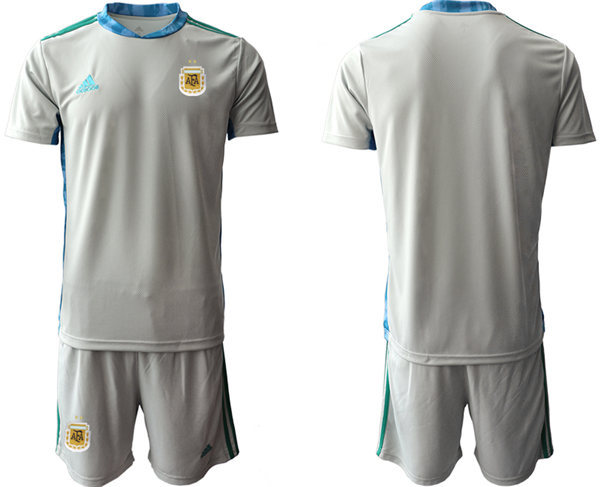 Mens Argentina National Team 2021 Grey goalkeeper Soccer Jersey Suit
