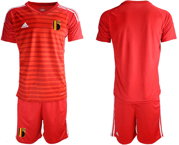 Mens Belgium National Team 2021 red goalkeeper Soccer Jersey Suit