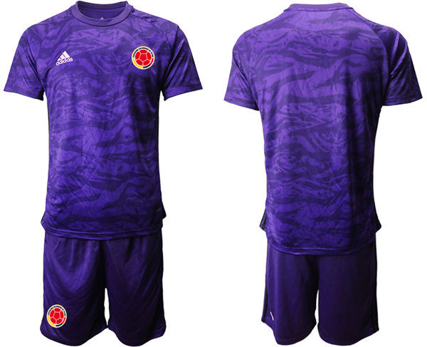 Mens Colombia National Team 2021 Purple goalkeeper Soccer Jersey Suit