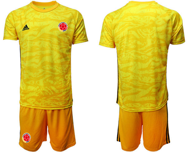 Mens Colombia National Team 2021 Yellow goalkeeper Soccer Jersey Suit