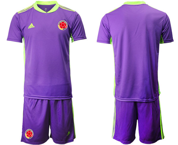 Mens Colombia National Team 2021 Purple Got Goalkeeper Soccer Jersey Suit