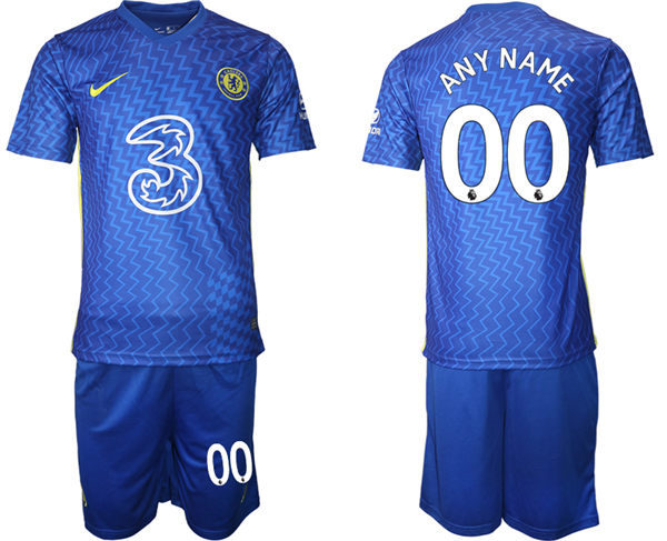 Mens Chelsea FC 2021 Bleu Home  Soccer Jersey Suit