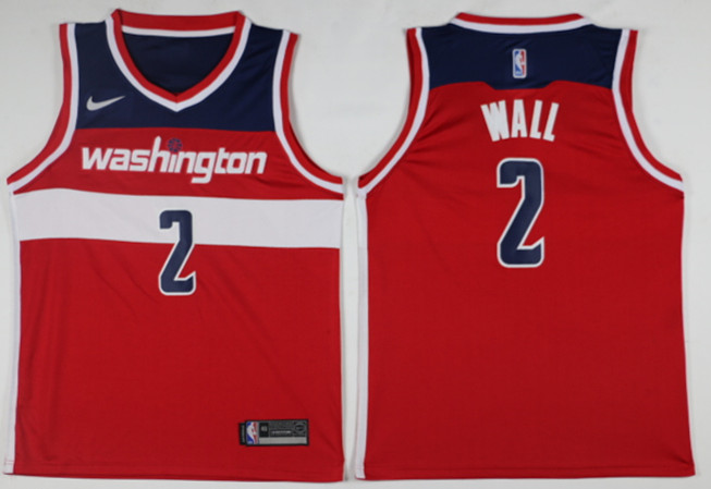 Mens Washington Wizards #2 John Wall Red Nike Icon Edition Jersey