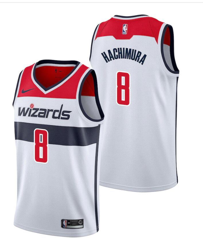 Mens Washington Wizards #8 Rui Hachimura Nike White Association Edition Jersey