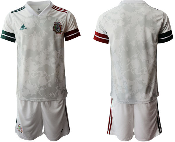 Mens Mexico National Team 2021 Away White Custom Soccer Jersey Suit