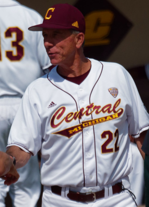 Men's Central Michigan Chippewas #22 Steve Jaksa Adidas White College Baseball Jersey