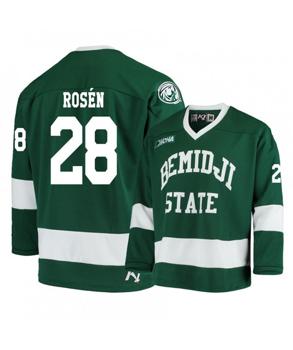 Mens Bemidji State Beavers #28 Elias Rosen K1 Sportswear Green College Hockey Jersey