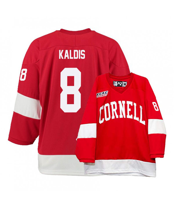 Mens Cornell Big Red #8 Yanni Kaldis K1 Sportswear Red Stitched College Hockey Jersey