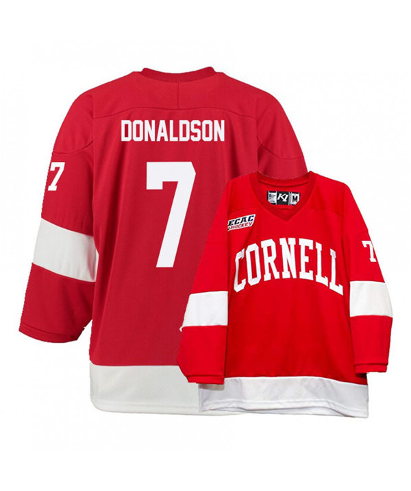Mens Cornell Big Red #7 Cam Donaldson K1 Sportswear Red Stitched College Hockey Jersey