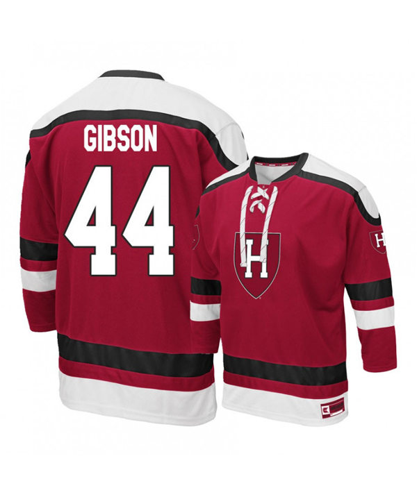 Mens Harvard Crimson #44 Mitchell Gibson K1 Sportswear Maroon Stitched College Hockey Jersey