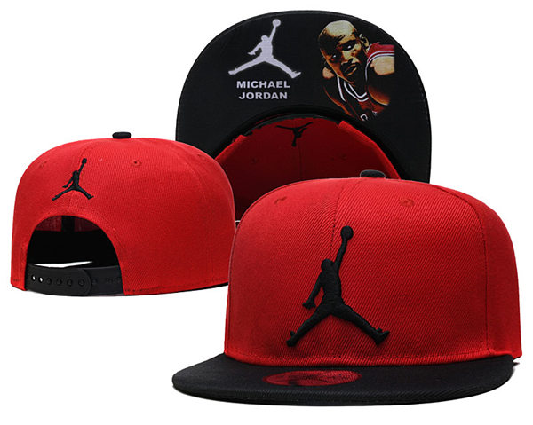 Michael Jordan Red Black Snapback Adjustable Hat 