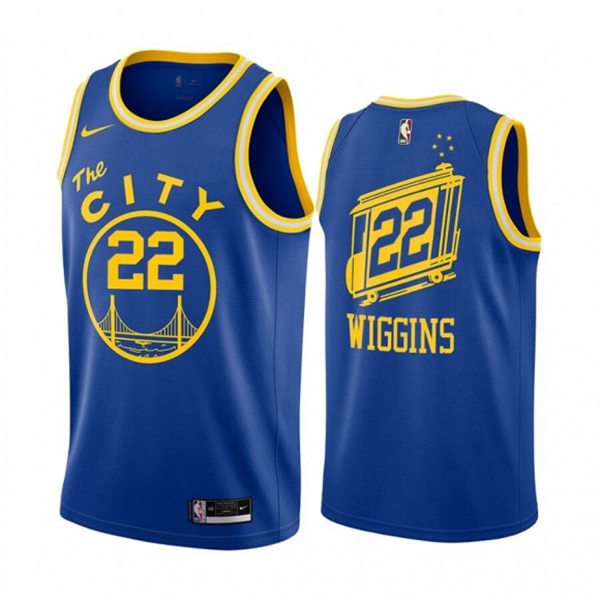 Mens Golden State Warriors #22 Andrew Wiggins Nike Royal Classics Edition Jersey