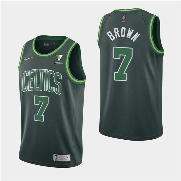 Men's Boston Celtics #7 Jaylen Brown Nike Green 2021 Earned Edition Swingman Jersey