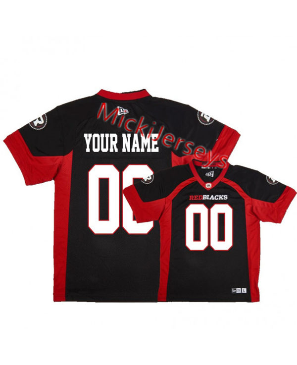 Men's CFL Ottawa Redblacks Custom 2019 New Era Home Black Football Jersey