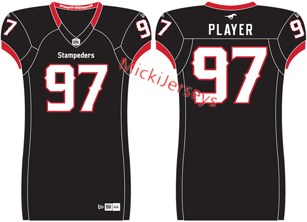 Men's CFL Calgary Stampeders Custom 2019 New Era Black Third Football Jersey