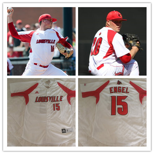 Mens Louisville Cardinals White With Red Adidas College Baseball Jersey