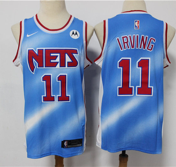 Mens Brooklyn Nets #11 Kyrie Irving Nike Blue Classic Edition jersey