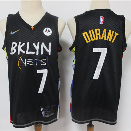 Mens Brooklyn Nets #7 Kevin Durant Nike 2021 Black NBA City Edition Jersey
