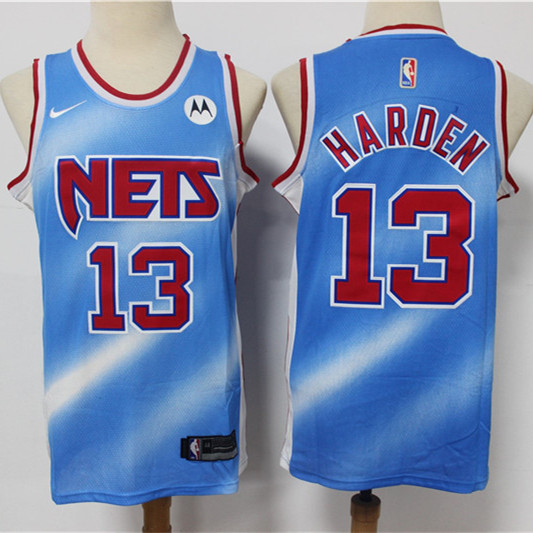 Mens Brooklyn Nets #13 James Harden Nike Blue Classic Edition jersey