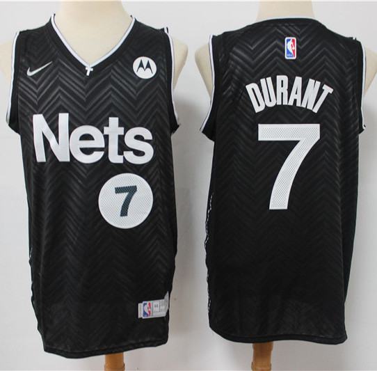Mens Brooklyn Nets #7 Kevin Durant Nike Black 2021 EARNED EDITION Jersey