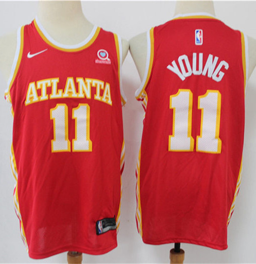 Mens Atlanta Hawks #11 Trae Young Nike Red Icon Edition Jersey