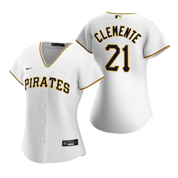 Mens Pittsburgh Pirates Retired Player #21 Roberto Clemente Stitched Nike White jersey