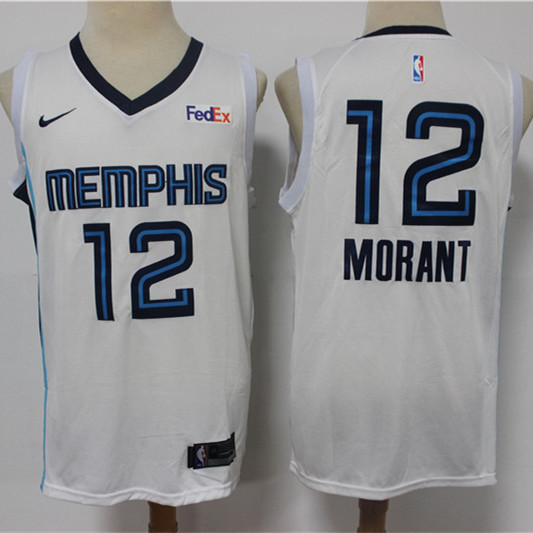 Mens Memphis Grizzlies #12 Ja Morant Nike White Association Edition Jersey