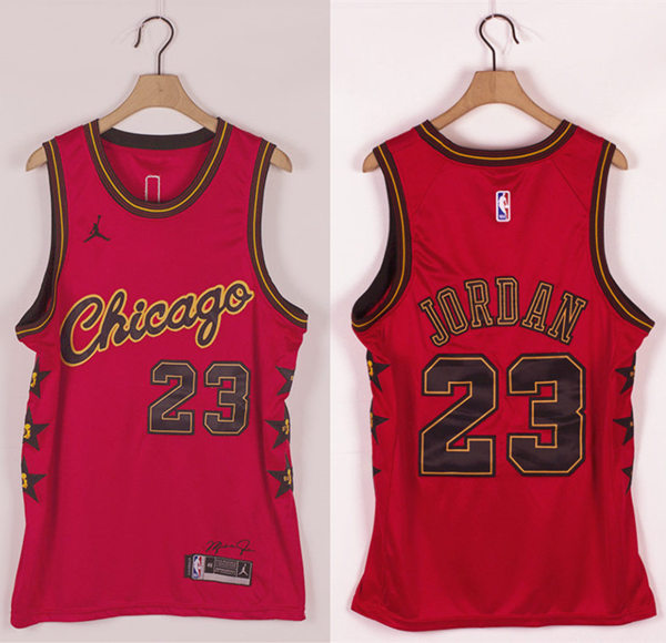 Mens Chicago Bulls #23 Michael Jordan Red NBA Final Game Chamption Anniversary Jersey
