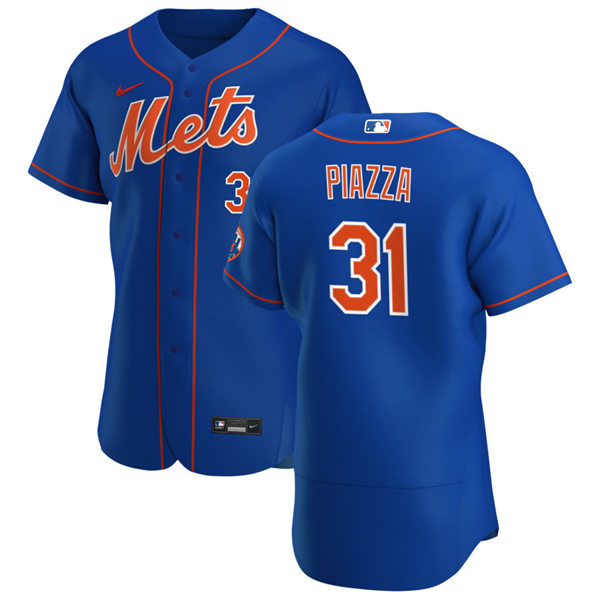 Mens New York Mets Retired Player #31 Mike Piazza Stitched Nike Royal Orange FlexBase Jersey