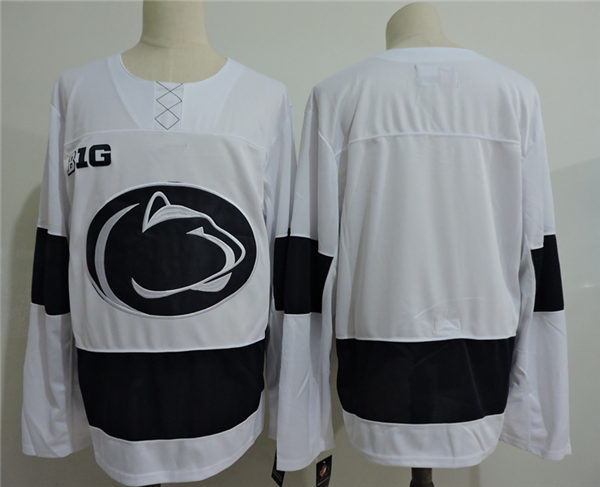 Mens Penn State Nittany Lions Blank Nike White Discount Hockey Jersey