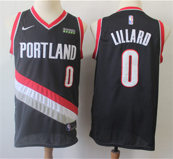 Mens Portland Trail Blazers #0 Lillard Damian Stitched Black Nike NBA Icon Edition Jersey