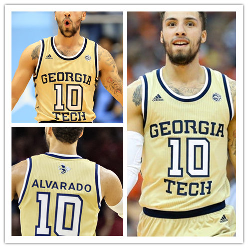 Mens Georgia Tech Yellow Jackets #10 Jose Alvarado 2018 Yellow Georgia Tech College Basketball Jersey